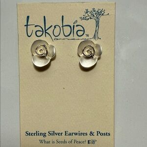 Takobia Sterling Silver Flower Swirl Earrings